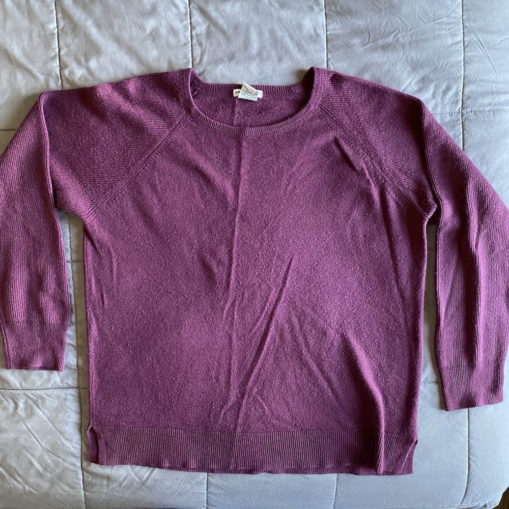 Sweet Romeo Women's XL Purple Sweater Long Sleeve Texture Soft Winter Crew Neck